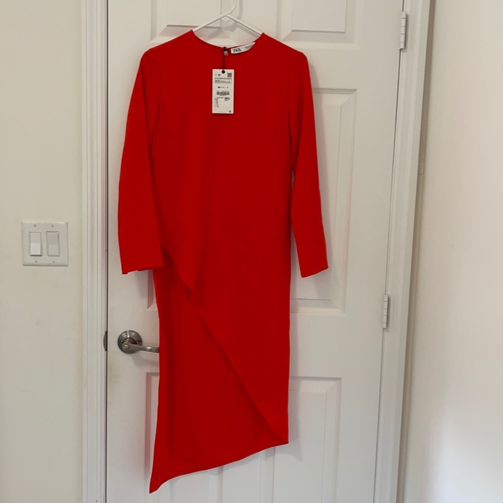Long shirt zara with cut out orange